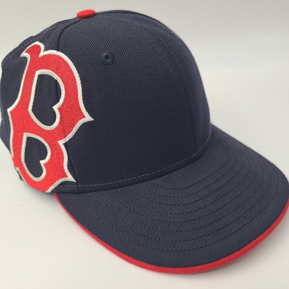 Boston Red Sox Hat Fitted 7 1/8 New Era 59Fifty Blue Red MLB Baseball Wool Men